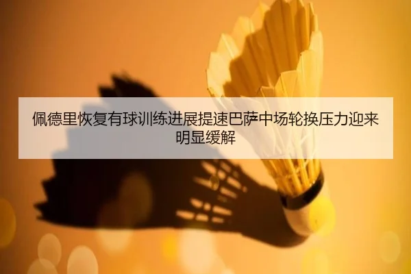 佩德里恢复有球训练进展提速巴萨中场轮换压力迎来明显缓解